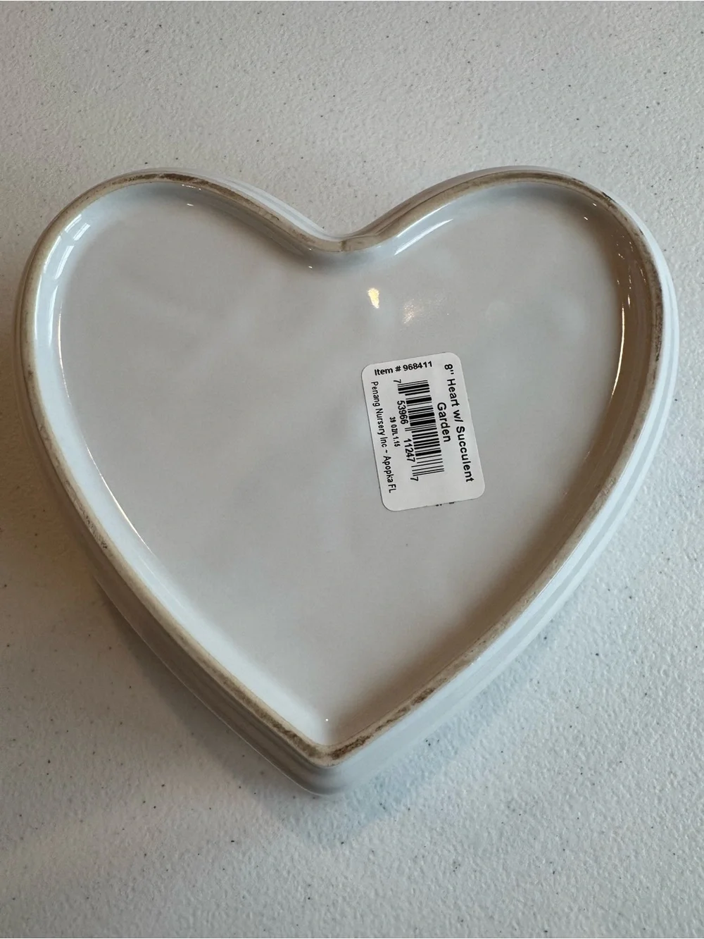 Heart-Shaped Ceramic Serving Bowl Plant Dish Knickknack Trinket Tray — White